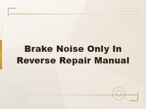 Brake Noise Only in Reverse Repair Manual