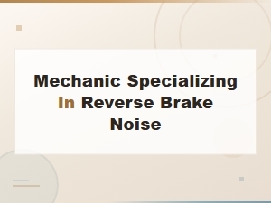 Expert Mechanic for Reverse Brake Noise Diagnosis and Repair