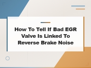 Bad Egr Valve and Reverse Brake Noise Connection Explained