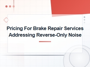 Brake Repair Pricing for Reverse-Only Noise